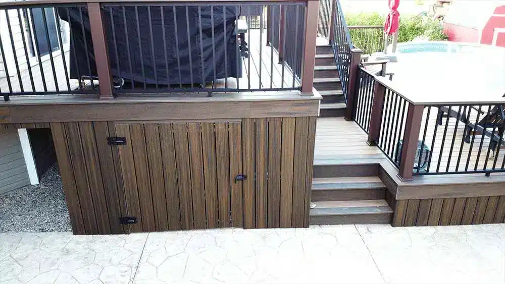 outdoor living features deck and stairs railing outdoor living features contractor monee il