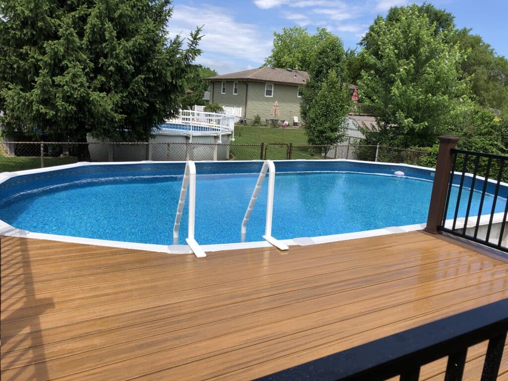 ground pool deck