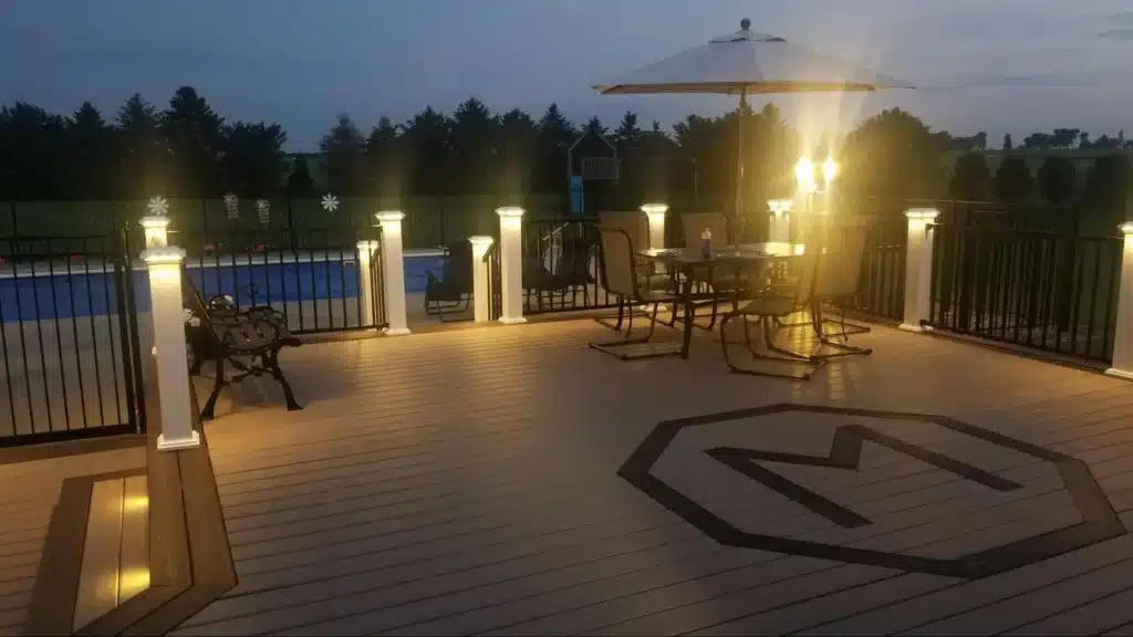 outdoor deck with lighting - deck builders chicago