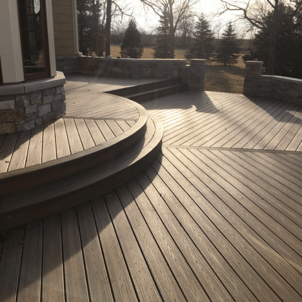 curved trex composite deck