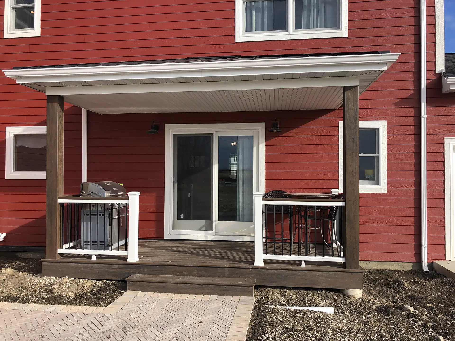 photo of covered back porch in chicago suburb