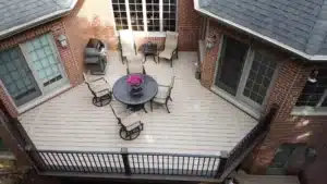 aerial view of a second-story deck from a professional deck contractor