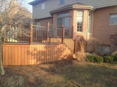 Brown Raised Deck with Railing