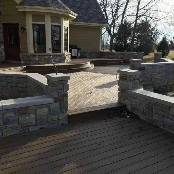 photo of a close-to-ground multi-level deck.