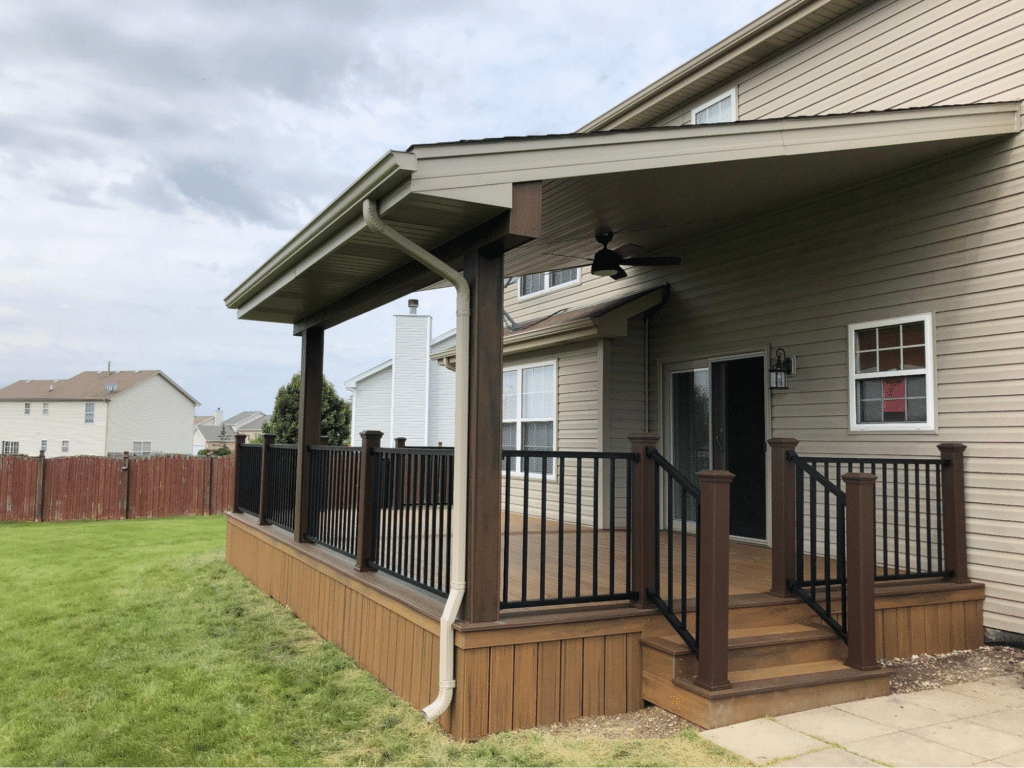 custom deck and patio cover - deck builder near me, illinois