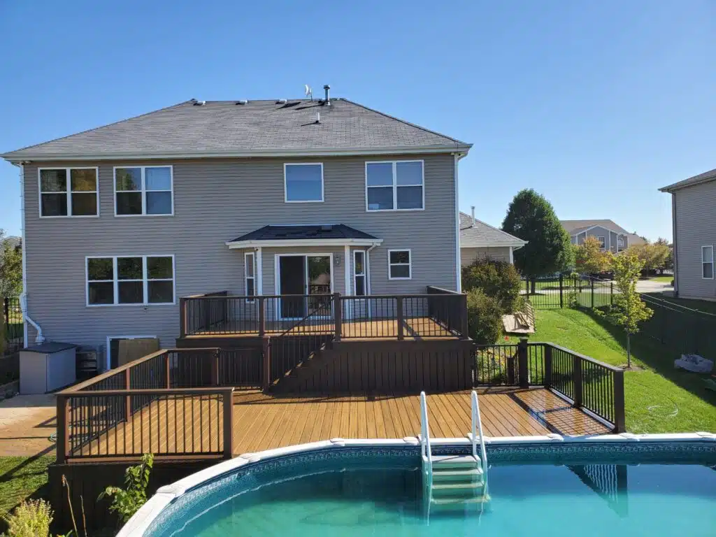 composite pool deck in chicago’s suburbs - custom deck builder illinois