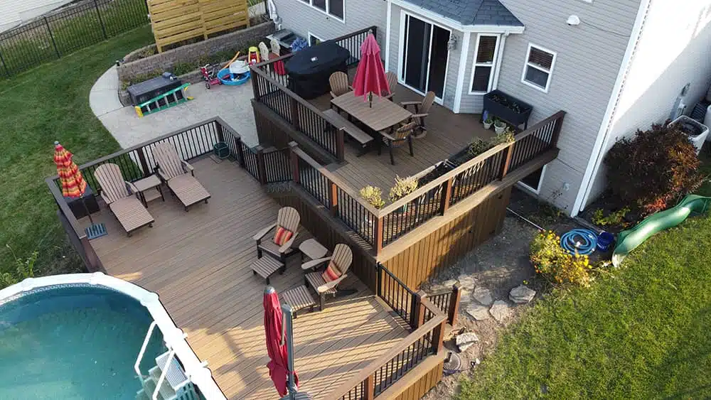 multi-level decks / multiple level deck design - deck builder illinois