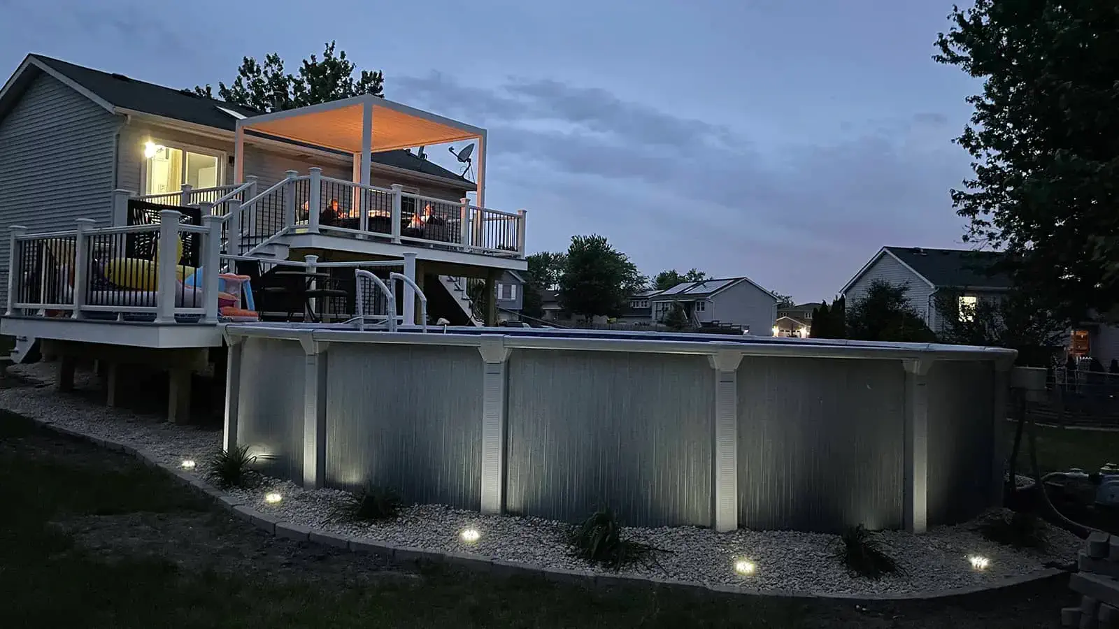 Pool Deck with Outdoor Lighting
