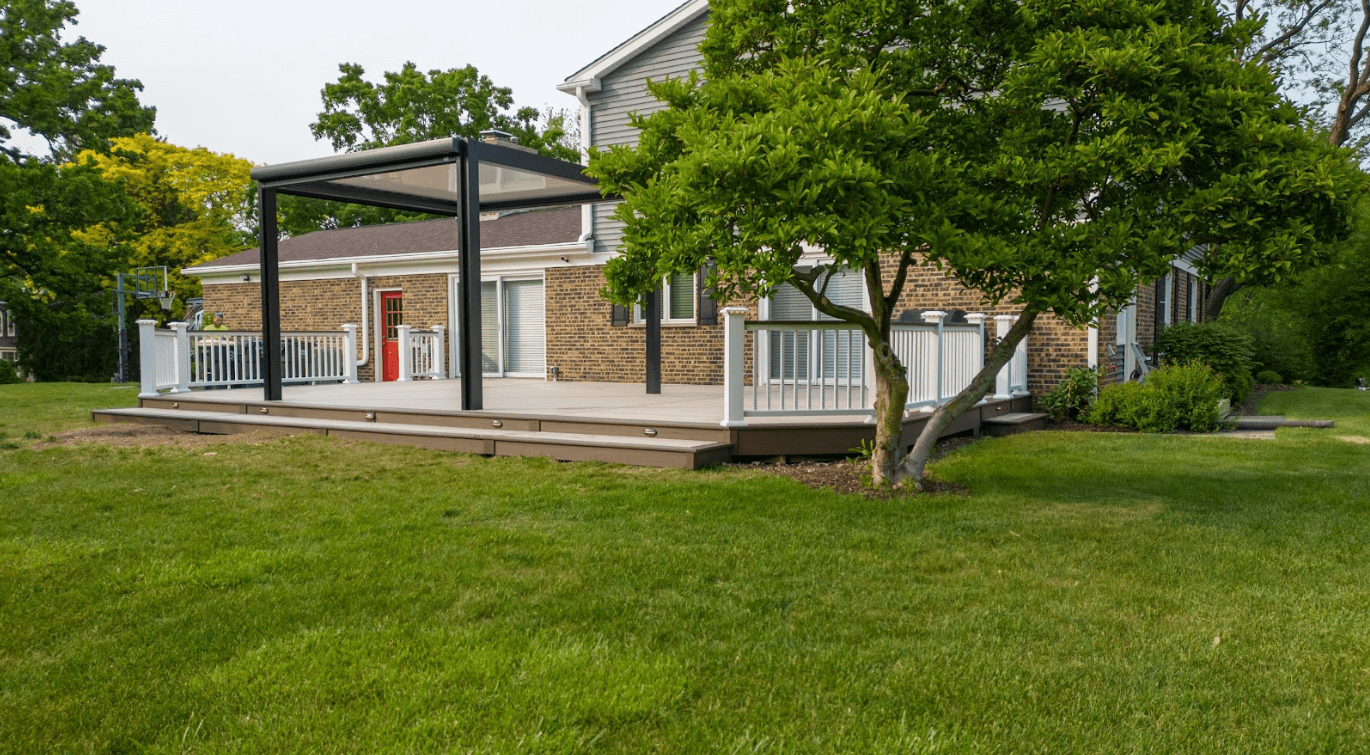 photo of a deck with a pergola